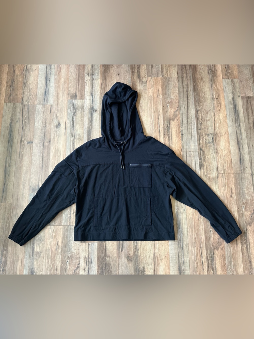 Cabi Black Quantum Hoodie Pullover Classic Black Pockets Relaxed
